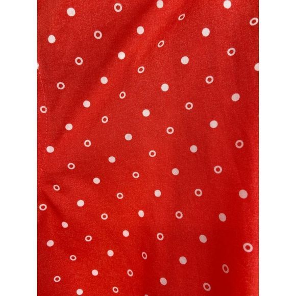 NWOT Lands'‎ End No Iron Supima Orange Polka Dress Shirt Size 4 - Picture 4 of 7